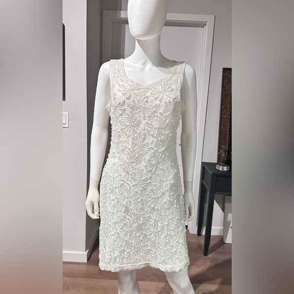 Vintage Dresses & Skirts - Vintage cream colored beaded dress.